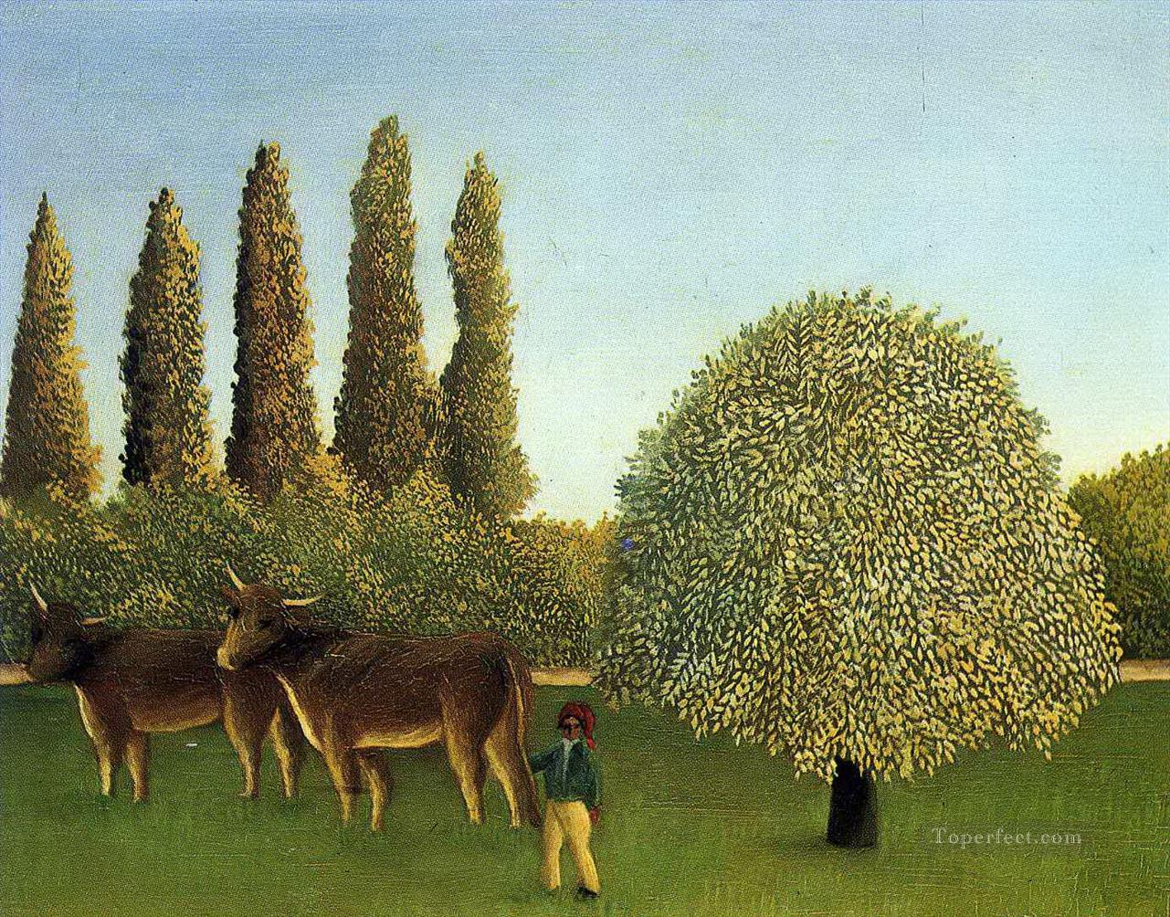in the fields 1910 Henri Rousseau Post Impressionism Naive Primitivism Oil Paintings